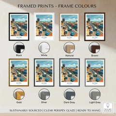 Accra Ghana High Street Wall Art — framed print colour options