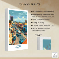 Accra Ghana High Street Wall Art — canvas print stretched cotton canvas details