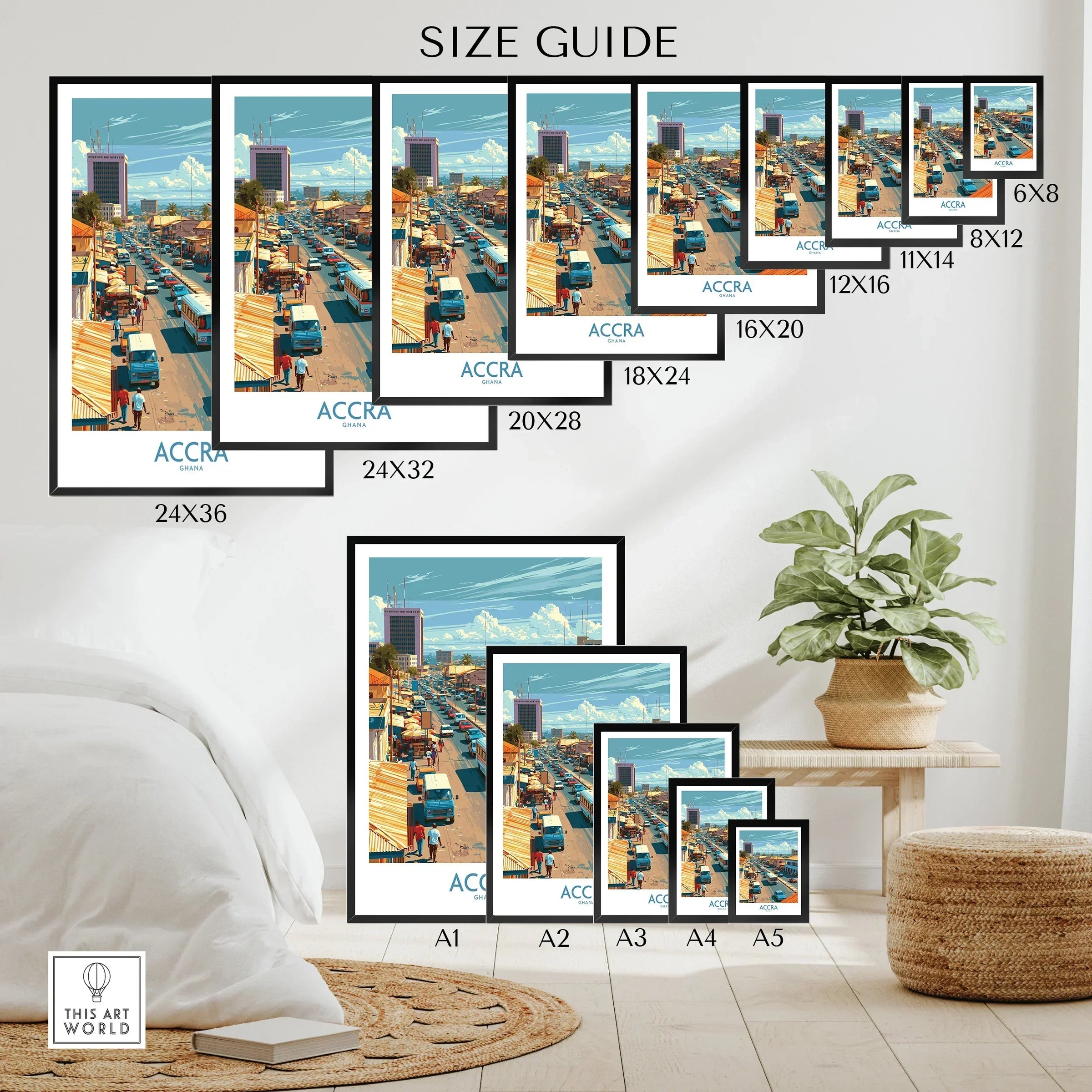 Accra Ghana High Street Wall Art — wall art poster size guide thisartworld