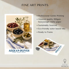 Aegean Olives Greek Kitchen Wall Art - fine art print unframed quality details
