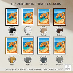 Algarve Portugal Praia da Marinha Travel Poster — framed print colour options