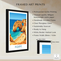 Algarve Portugal Praia da Marinha Wall Art — framed print details measurements quality details