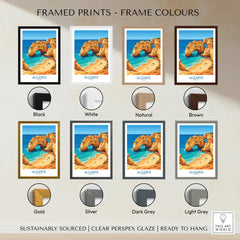 Algarve Portugal Praia da Marinha Wall Art — framed print colour options