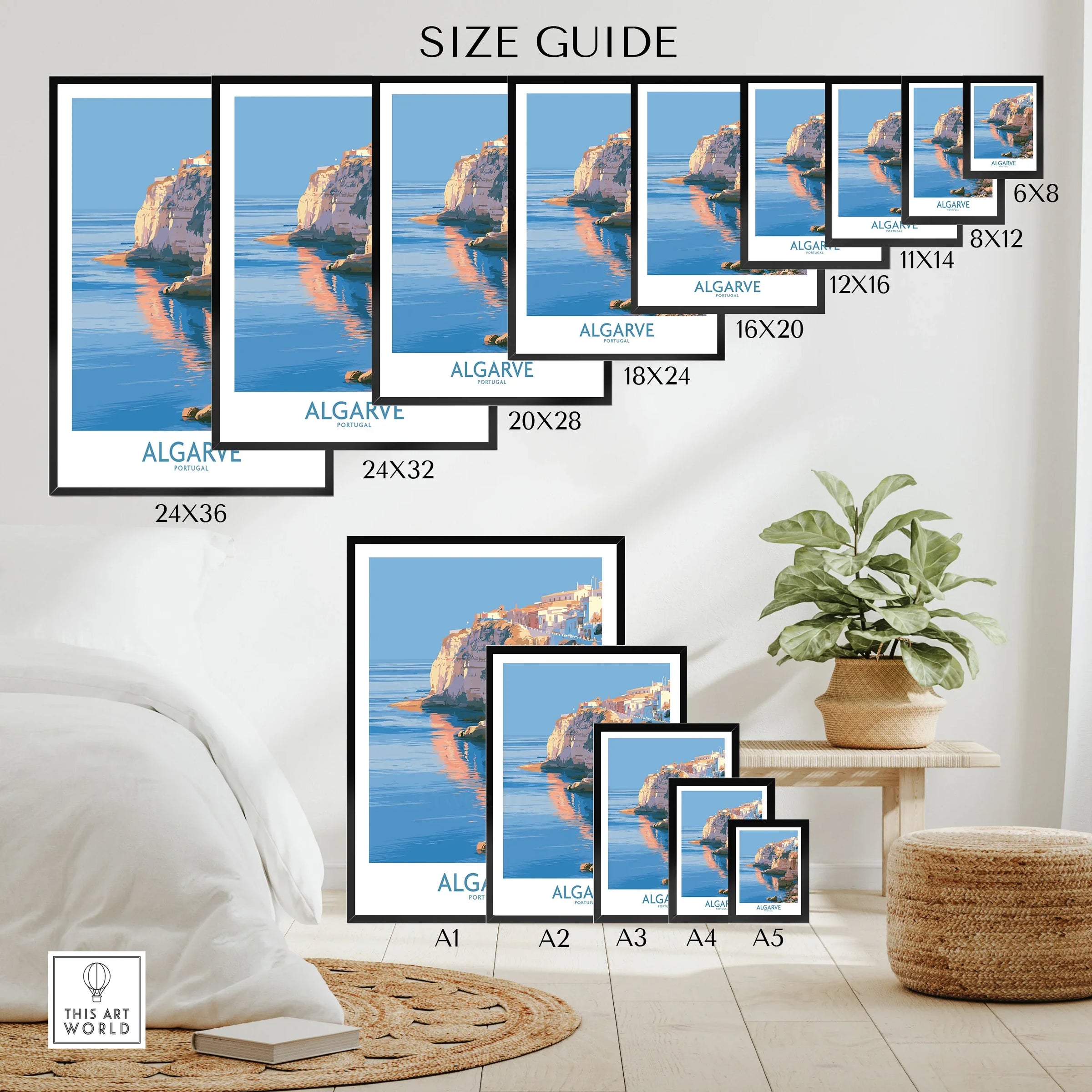 Algarve Portugal Seaside Cliffs Wall Art — wall art poster size guide thisartworld