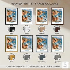 Algarve Portugal Benagil Cave Wall Art — framed print colour options