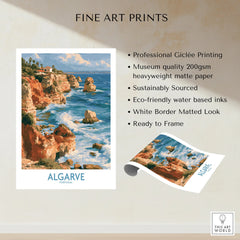 Algarve Portugal Benagil Cave Wall Art — fine art print unframed quality details