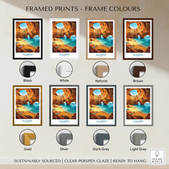 Algarve Portugal Sea Caves Wall Art — framed print colour options
