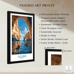 Algarve Portugal Sea Arch Wall Art — framed print details measurements quality details