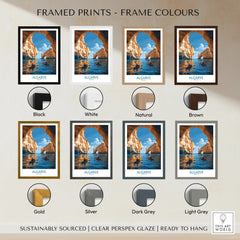Algarve Portugal Sea Arch Wall Art — framed print colour options