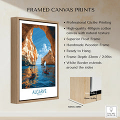 Algarve Portugal Sea Arch Wall Art — framed canvas float frame details quality