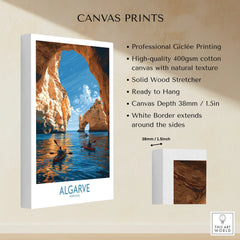Algarve Portugal Sea Arch Wall Art — canvas print stretched cotton canvas details