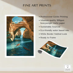 Algarve Portugal Cliffs Travel Poster — fine art print unframed quality details