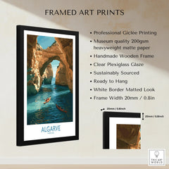 Algarve Portugal Cliffs Wall Art — framed print details measurements quality details