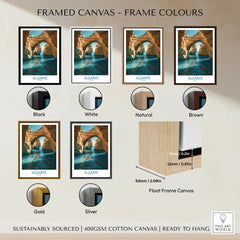 Algarve Portugal Cliffs Wall Art — framed canvas float frame colour options