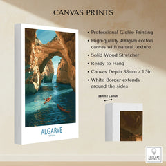 Algarve Portugal Cliffs Wall Art — canvas print stretched cotton canvas details