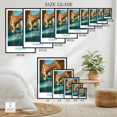 Algarve Portugal Cliffs Wall Art — wall art poster size guide thisartworld