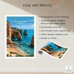 Algarve Portugal Coast Travel Poster — fine art print unframed quality details