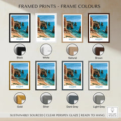 Algarve Portugal Coast Wall Art — framed print colour options