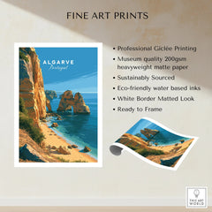 Algarve Portugal Beach Travel Poster — fine art print unframed quality details