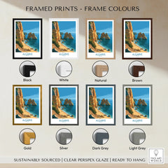 Algarve Portugal Beach Wall Art — framed print colour options