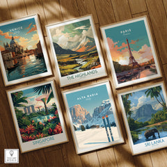 Alta Badia Italy Ski Resort Print - Dolomites Skiing Poster showcased among travel art prints.