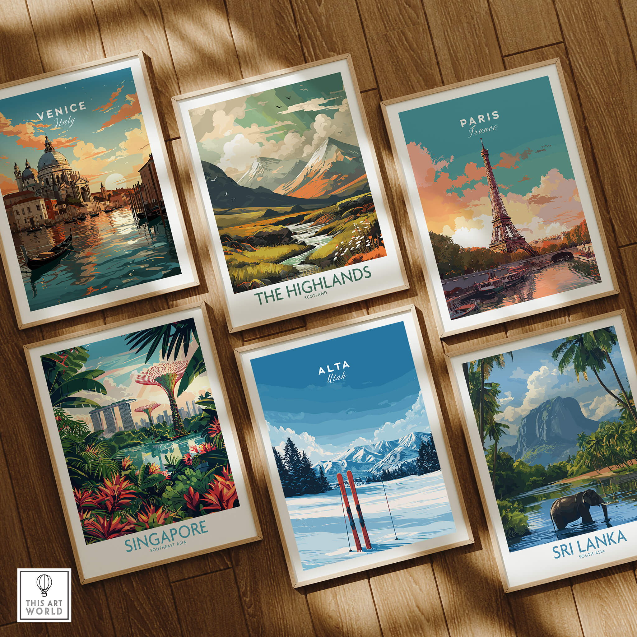 Alta Utah Skis in Snow Print - Scenic Ski Resort Wall Art featured among global city prints.