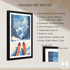 Alta Utah Ski View from Slopes Print - Panoramic Mountain Wall Art in a framed design