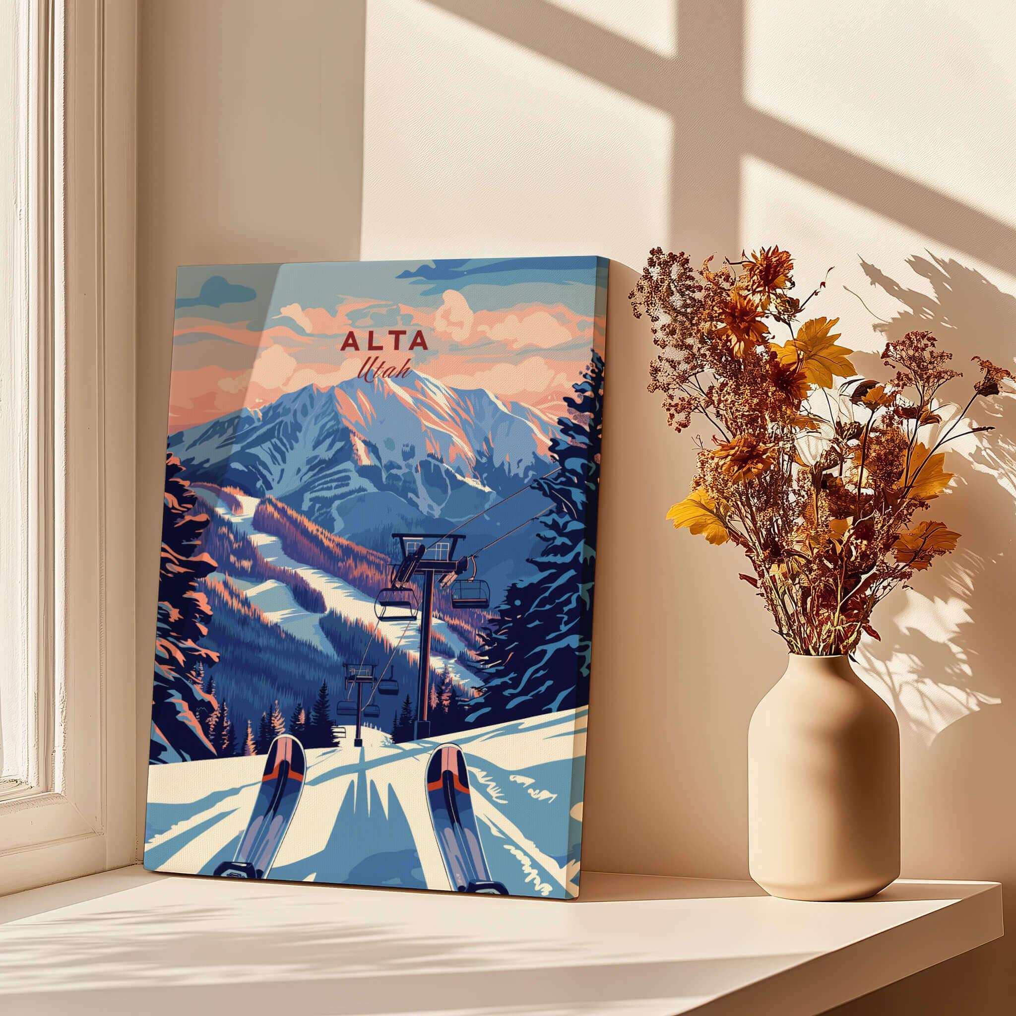 Alta Utah Ski Lift Poster - Dramatic Sunset Art – This Art World