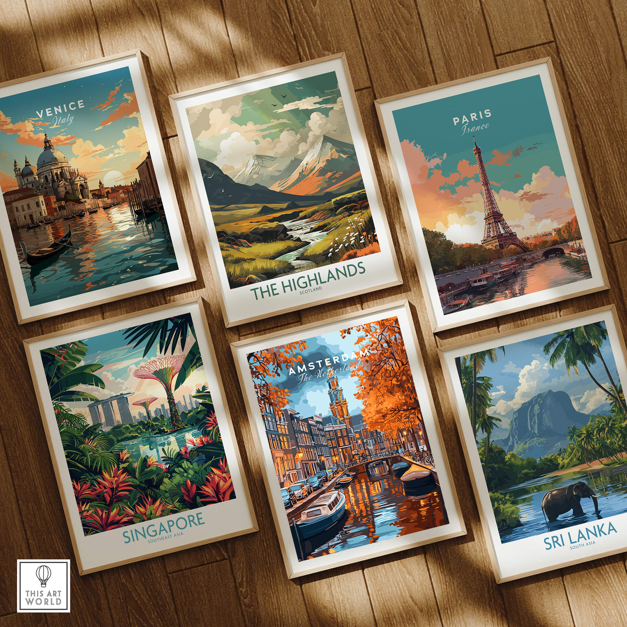 Amsterdam Canal Print - Urban Landscape Wall Decor featuring iconic canals and vibrant city energy.