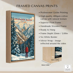 Arapahoe Basin Wall Art featuring stunning mountain scenery in a framed canvas print.