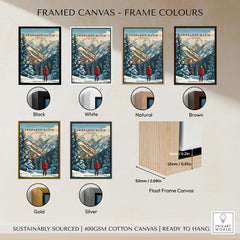 Arapahoe Basin Wall Art framed canvas options in various colors including Black, White, Natural, Brown, Gold, and Silver.