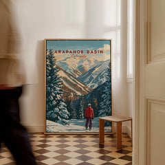 Arapahoe Basin Wall Art in a stylish interior setting, showcasing stunning mountain landscapes.