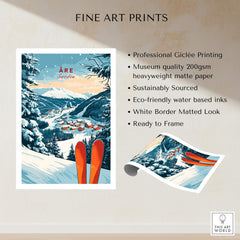 Åre Sweden Ski Print featuring professional Giclée printing on heavyweight matte paper.