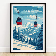 Ski Print Åre Sweden featuring a stunning mountain view with ski lift and trees.