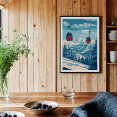 Ski Print Åre Sweden showcasing cable cars against a stunning mountain backdrop.