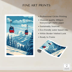 Ski Print Åre Sweden showcasing stunning mountains and ski lifts, perfect for home decor and adventure lovers.