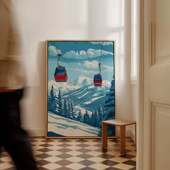 Ski Print Åre Sweden featuring ski gondolas in a picturesque mountain landscape.