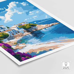 Arkoi Greece Wall Art showcasing a picturesque beach scene with vibrant colors and Mediterranean charm.