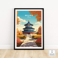 Beijing Print featuring the Temple of Heaven in vibrant colors, perfect for home decor and a thoughtful gift.