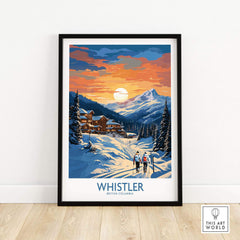 Whistler Print poster featuring a scenic winter landscape of Whistler, British Columbia, perfect for home decor.