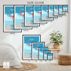 Aruba Flamingo Beach Poster