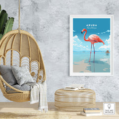 Aruba Flamingo Beach Poster