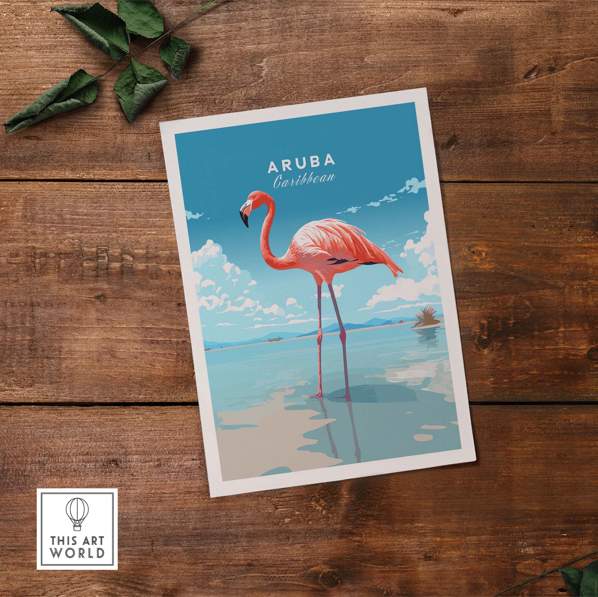 Aruba Flamingo Beach Poster