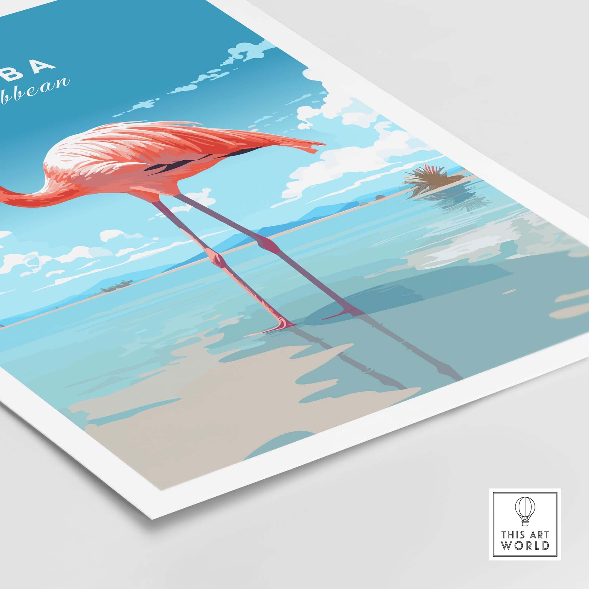 Aruba Flamingo Beach Poster