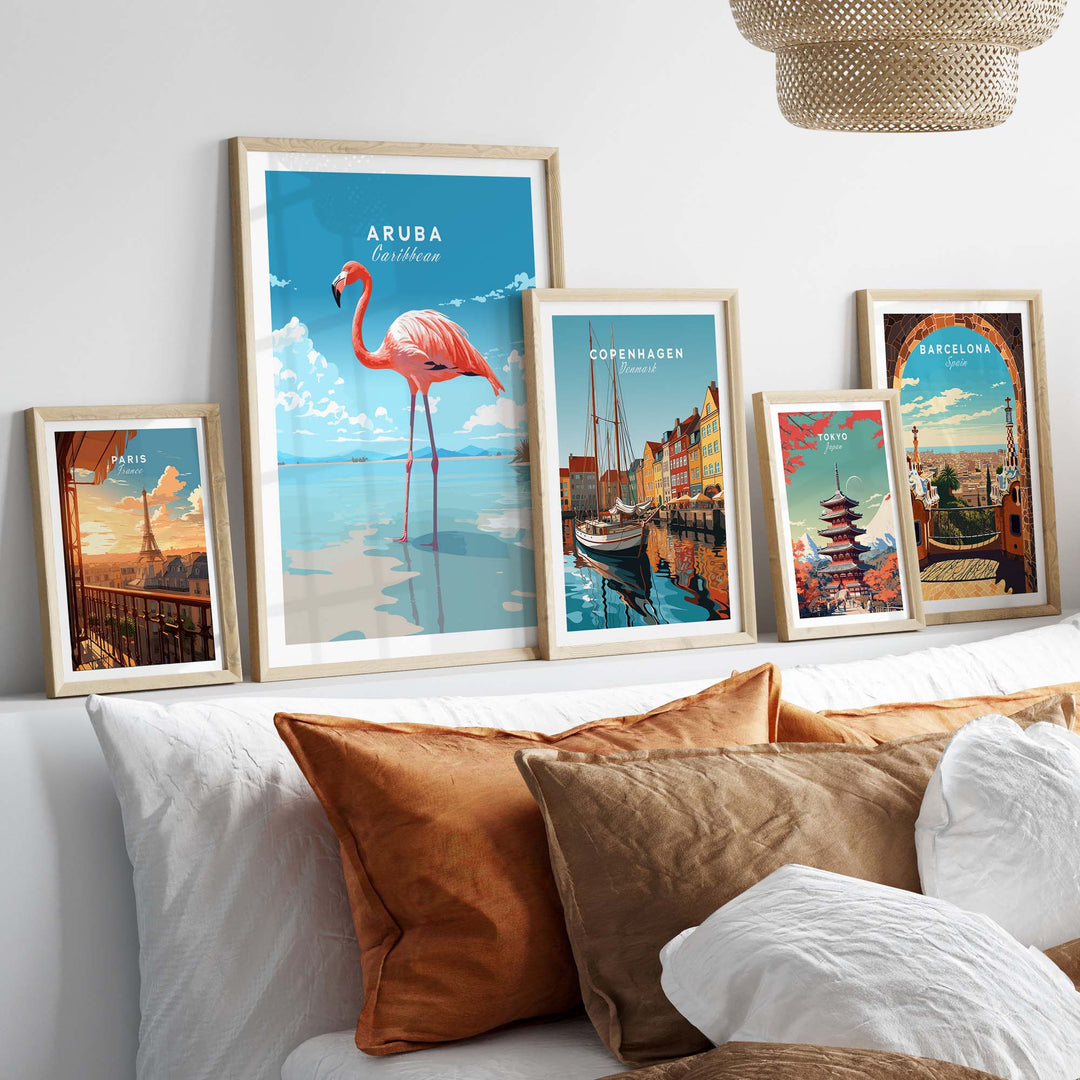 Aruba Flamingo Beach Poster