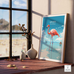 Aruba Flamingo Beach Poster