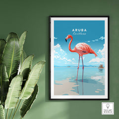 Aruba Flamingo Beach Poster