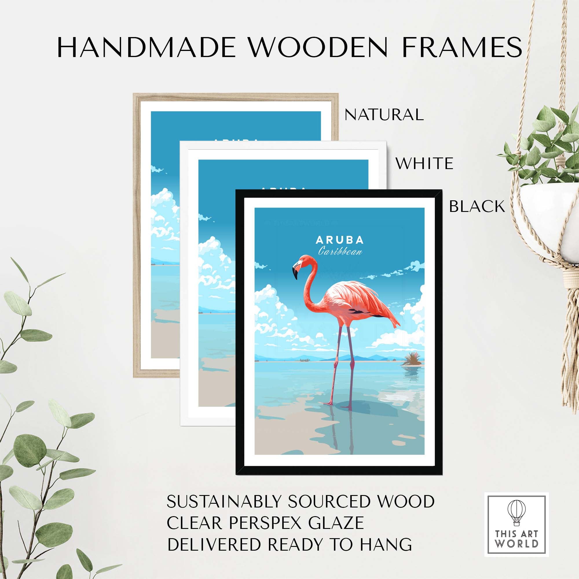Aruba Flamingo Beach Poster