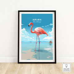 Aruba Flamingo Beach Poster
