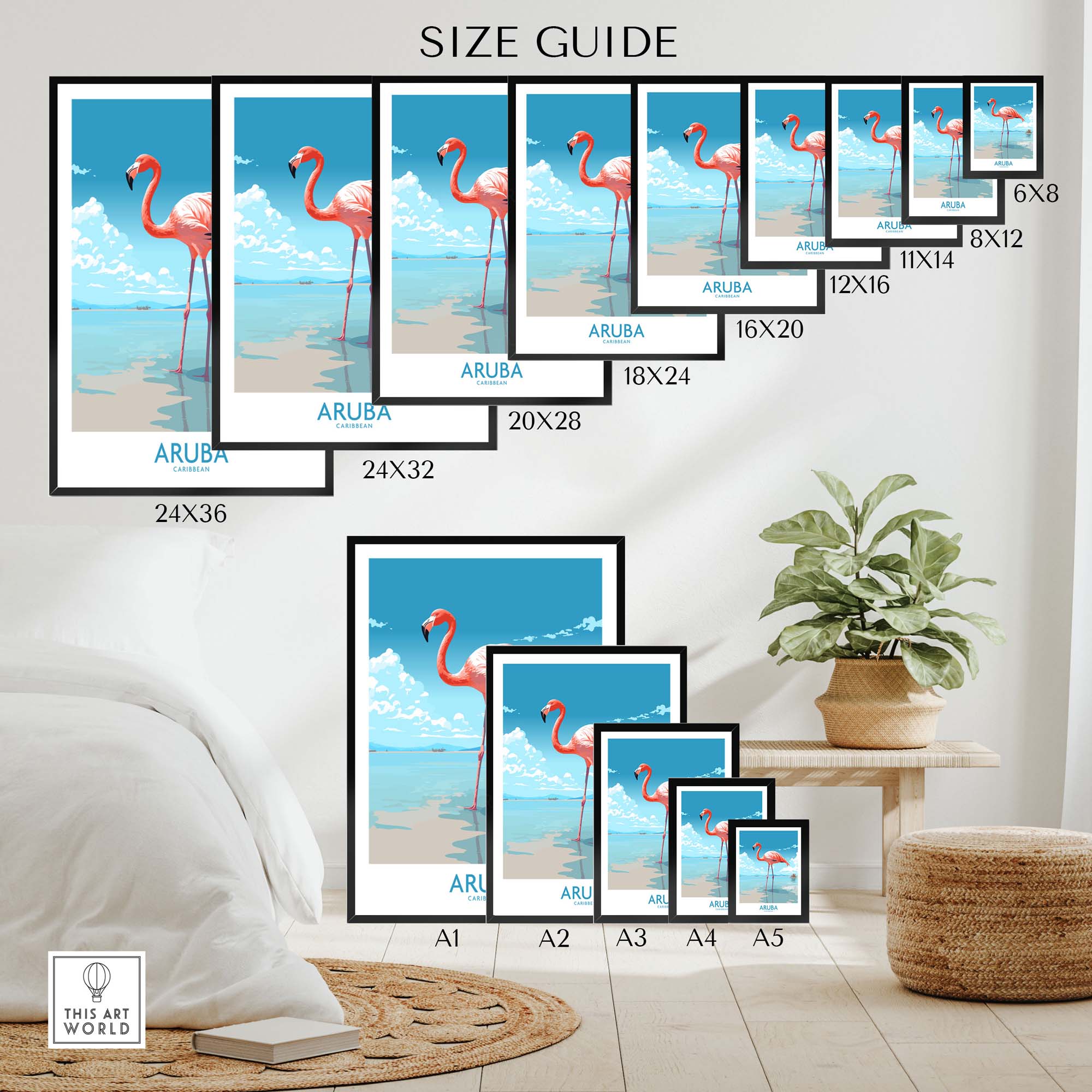 Aruba Flamingo Beach Wall Art